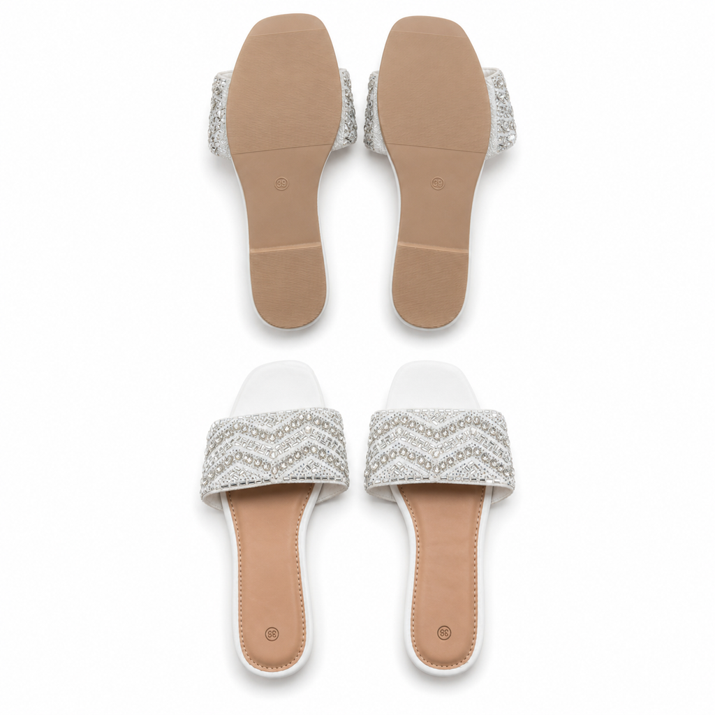 White sprinkle sandals