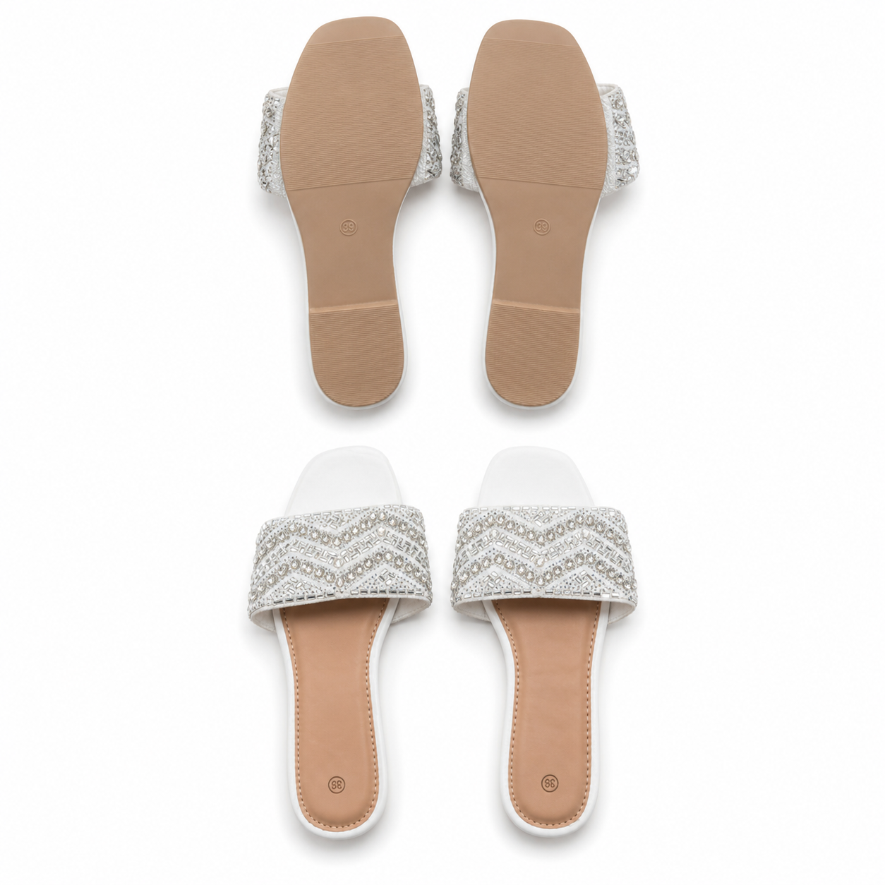 White sprinkle sandals