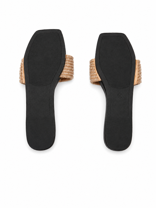 Black gold face sandal