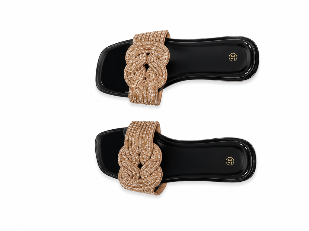 Black gold face sandal