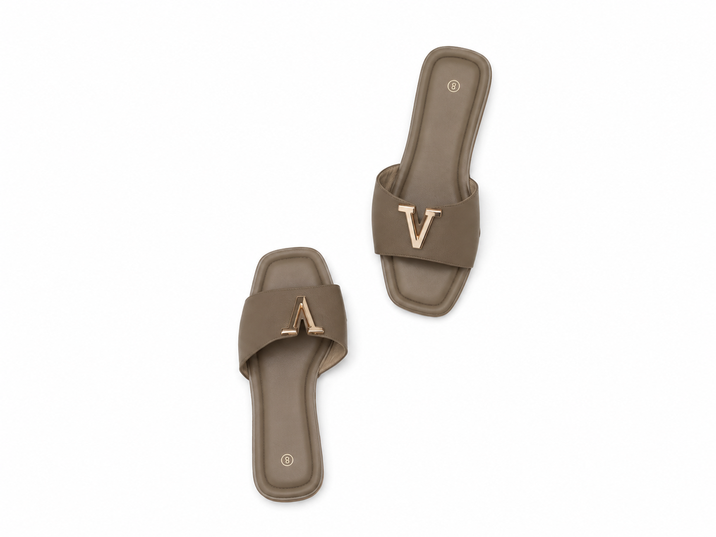 Light brown v cut sandal