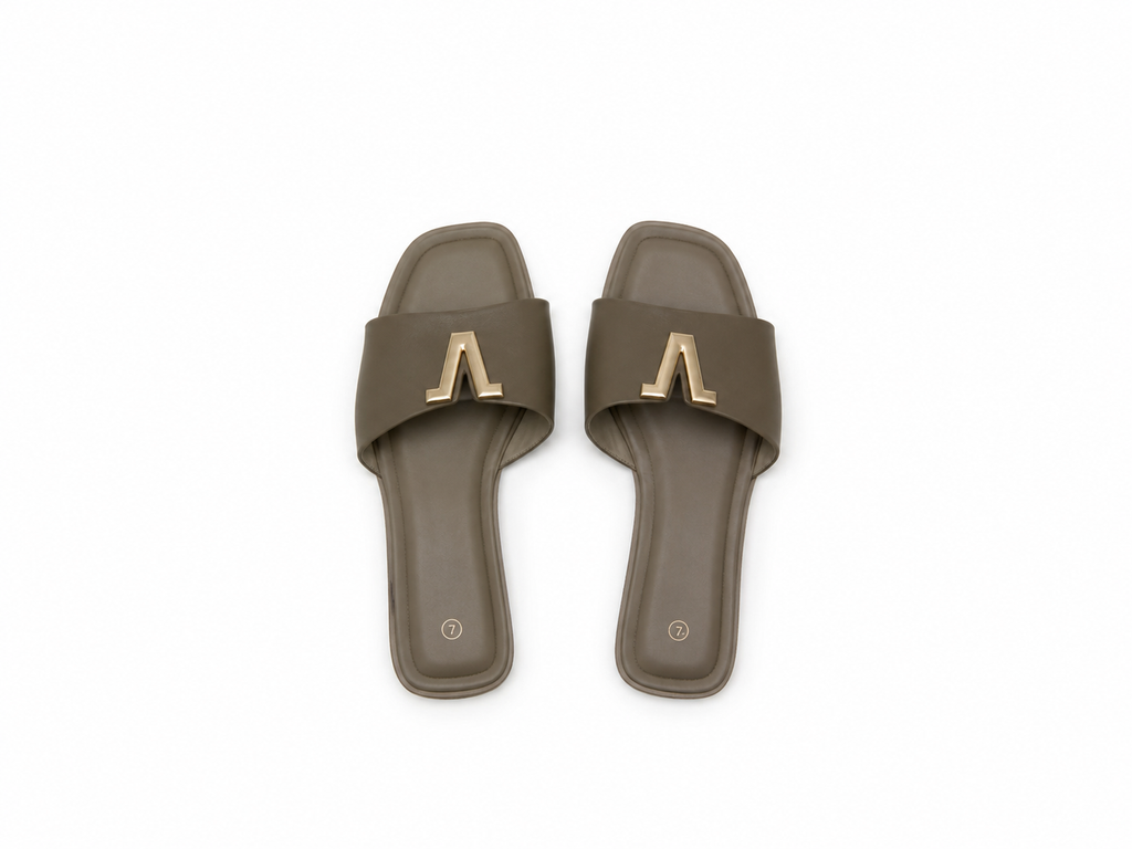 Light brown v cut sandal