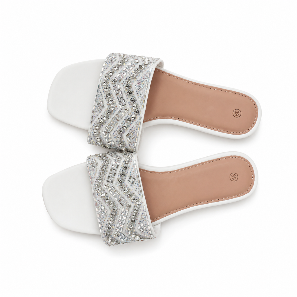 White sprinkle sandals
