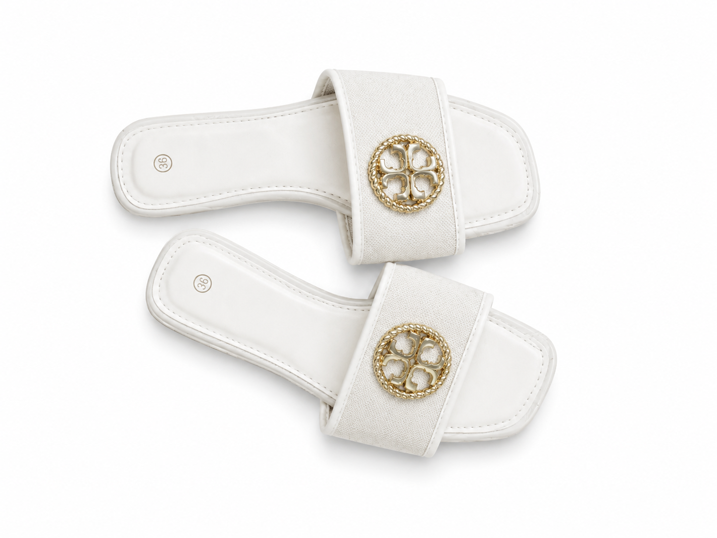 White gold face sandal